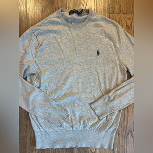 POLO Ralph Lauren Grey Crewneck Sweater Cashmere & Cotton Sz M Classic